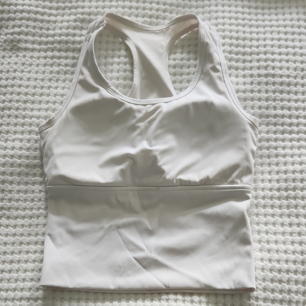 Halara Women’s Racerback Slit Back Crop Tank - White